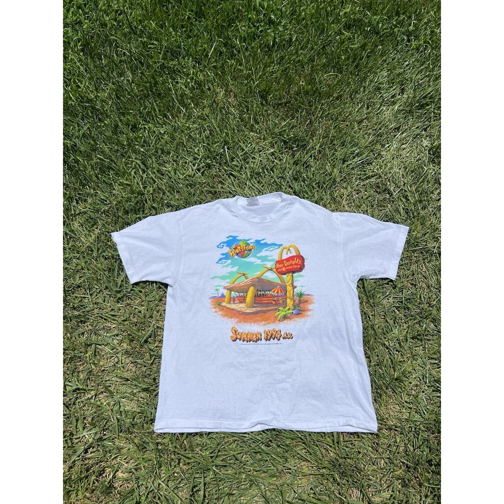 Vintage The Flintstones x McDonald's Summer 1994 Amblin Movie Promo T-Shirt XL